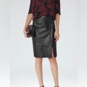 Reiss Esme Leather Pencil Skirt 10